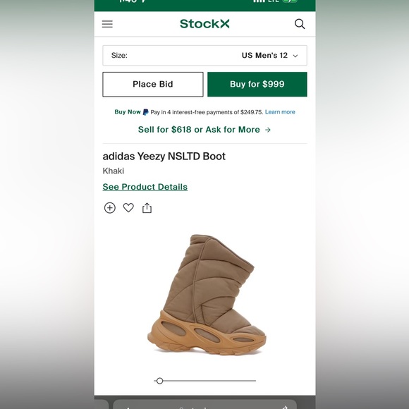 size 12 Yeezy insulated boots - Picture 6 of 6